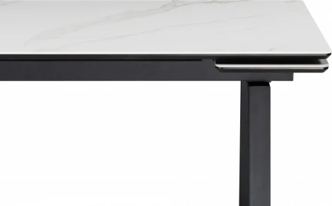 Керамический стол Notta Джек 140(200)х80 белый мрамор alpin white / черный арт.612899