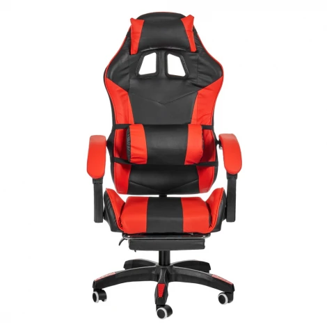 Игровое кресло Alfa Pro с подножкой, чёрный красный