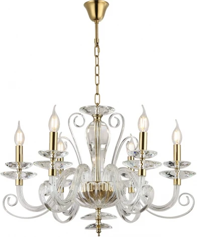 Подвесная люстра Newport 8570 8576/C gold polished (220V, на цепи, подсвечник, свеча)