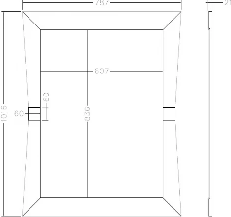 Зеркало прямоугольное с золотыми вставками 79*102*2см Garda Decor арт.KFG123