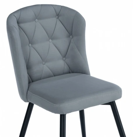 Обеденный стул Woodville Алиссум (Металл, Велюр/Черный) арт.621501