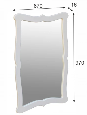 Зеркало навесное Берже 23 белый ясень 97 см х 67 см от фабрики Mebelik