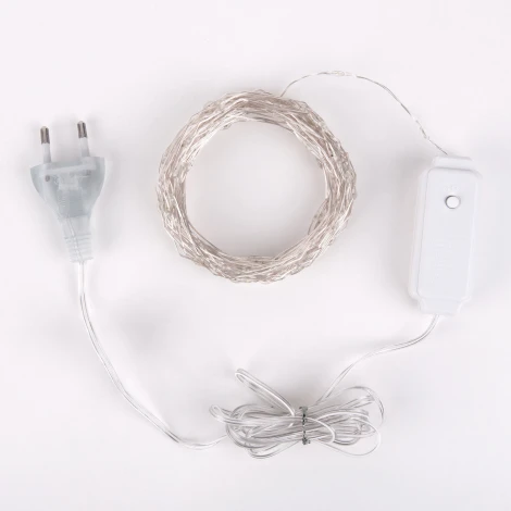 Гирлянда нить "роса" теплый белый Eurosvet 10М IP20 400-009