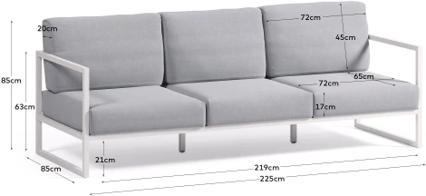 Диван уличный La Forma (ex Julia Grup) Comova (Белый,Синий/ Пена,Полипропилен,Алюминий,Металл,Искусственные волокна)