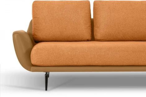Диван Ispani трехместный ОГОГО (арт.786860), (Ткань,Экокожа/Оранжевый)