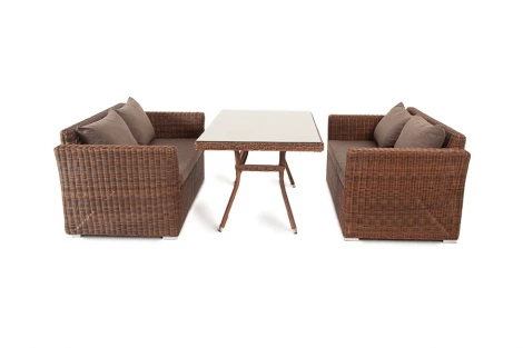 Обеденная группа плетеная из ротанга, цвет коричневый 4SIS Мокко MS22T-3-SET brown