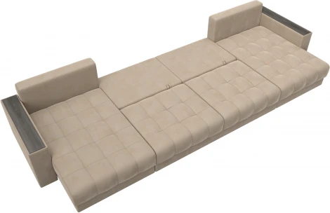 Диван П-образный с декором Лига-049 НПБ Лонг Лига Диванов (Велюр) арт.128557