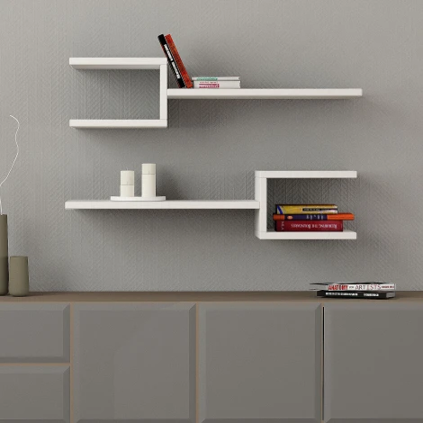 Полка прямая FORK SHELF SET LEVE (ЛДСП/Белый) арт.LEV00894