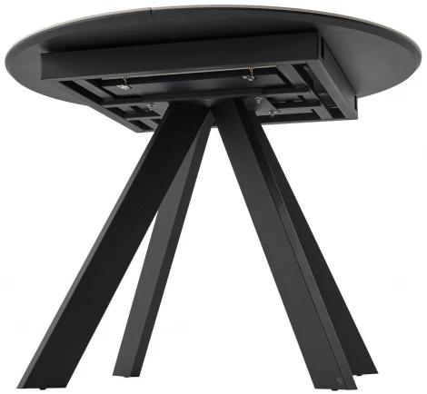 Стол БОНЖУР 100 цвет БЕЛЫЙ МРАМОР, керамика / ЧЕРНЫЙ каркас M-City 64582