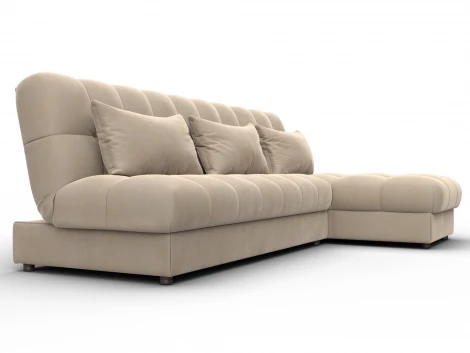 Диван угловой Лига-116 НПБ угол правый (ДСП,ЛДСП,Велюр/Бежевый) Лига Диванов 136951