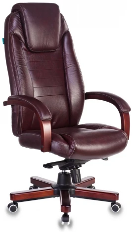 Кресло руководителя Бюрократ T-9923WALNUT коричневый кожа крестовина металл/дерево