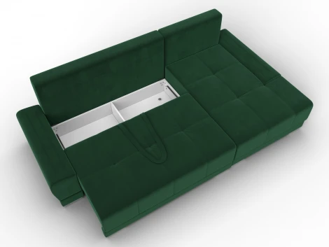 Диван угловой Лига-119 угол правый (ДСП,Брус,Фанера,ЛДС,Велюр/Зеленый) Лига Диванов 137091