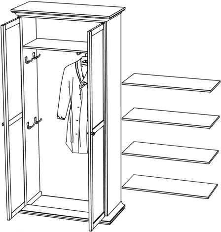 Шкаф Reina ОГОГО (арт.332285), (ЛДСП/Белый)