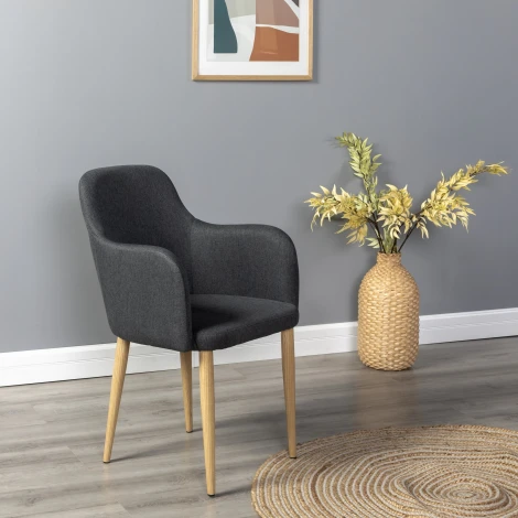 Кресло Ledger темно-серый/нат.дуб R-Home арт.410124131h_Dark grey_н.дуб