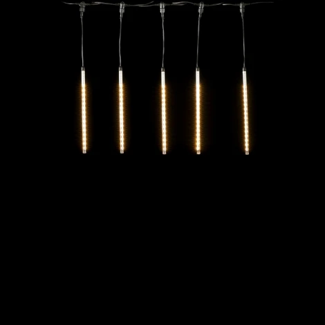 Гирлянда Тающие Сосульки 5шт по 30см, 24В, 240 Тепло-Белых Светодиодов, Провод Черный ПВХ, IP55