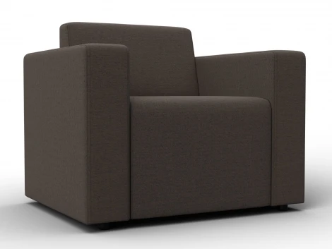 Кресло Лига-093 (ДСП,Брус,Фанера/Пластик/Рогожка/Коричневый) Лига Диванов 132461