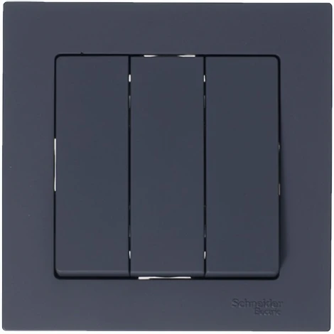 Выключатель встраиваемый трехклавишный (грифель) Systeme Electric AtlasDesign ATN000731