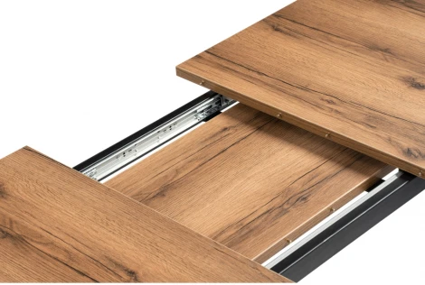 Стол деревянный Колон Лофт 120 25 мм дуб делано темный / матовый черный 489647 Notta