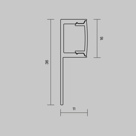 Алюминиевый профиль встраиваемый ALM-3611-S-2M Maytoni 636001
