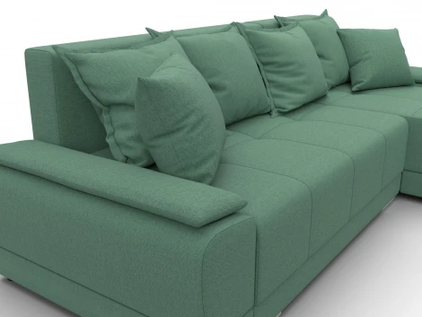 Диван угловой Лига-119 угол правый (ДСП,Брус,Фанера,ЛДС,Рогожка/Зеленый) Лига Диванов 137088