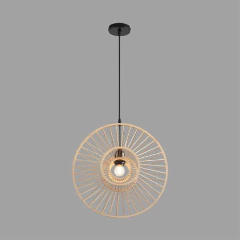 Подвесной светильник Lumion Chakra 8383/1 черный/бежевый, металл/бамбук E27 40W 220V