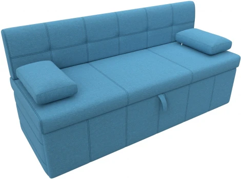 Диван кухонный прямой Лео (Голубой/Рогожка) Лига Диванов арт.123859