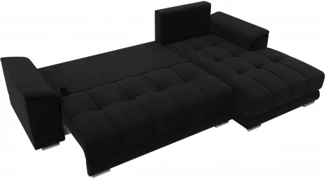 Диван угловой НордСтар правый угол (Черный/Микровельвет) Лига Диванов арт.121117