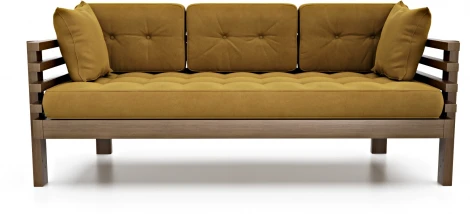 Диван Arsko Стоун орех горчичный велюр