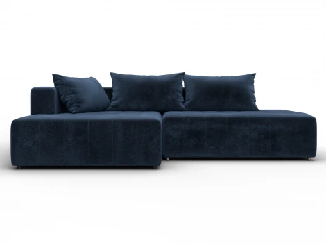 Диван угловой Лига-103 НПБ угол левый (ДСП,Брус,Фанера,Велюр/Синий) Лига Диванов 134806L
