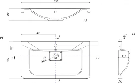 Мебельная раковина Акватон Шерилл 85