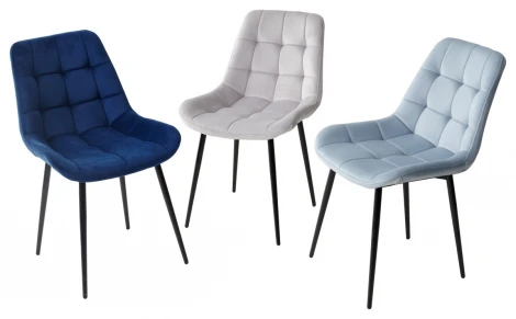 Стул ХОФМАН, цвет Серый Confetti, велюр / черный каркас