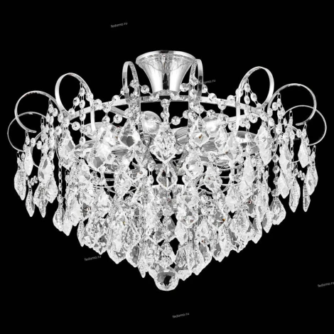 Люстра потолочная хрустальная Kovaltseva Happy Diamonds, 8 ламп, хром с прозрачным