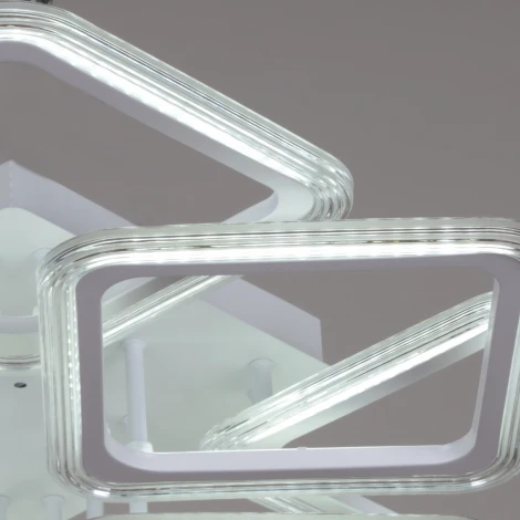 Потолочная люстра светодиодная на штанге с пультом Reluce 09826-3.3-4+4B WH (ночной режим, 220V)