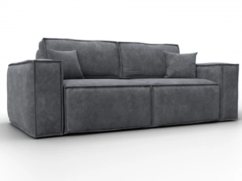 Диван прямой Лига-081 НПБ (ДСП/Пластик/Велюр/Темно-серый) Лига Диванов 130113