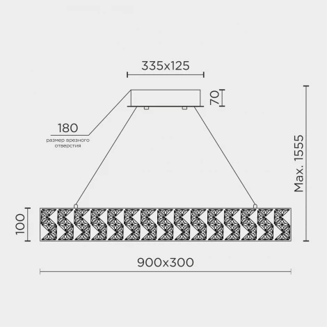 Подвесная люстра светодиодная хрустальная с пультом с регулировкой цветовой температуры Modelux ML.335.900.300 GD