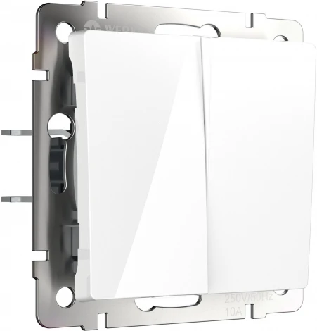 Перекрестный выключатель двухклавишный (белый) Werkel W1123001 (a058432)