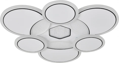 Потолочная люстра светодиодная Escada Dune 10277/6LED 80Вт, с ПДУ, металл/акрил, белый/чёрный (регулировка яркости, 220V)