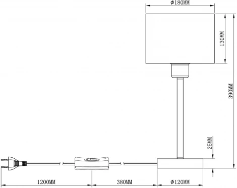 Интерьерная настольная лампа Moderli Room V2732-1T (220V, выключатель)