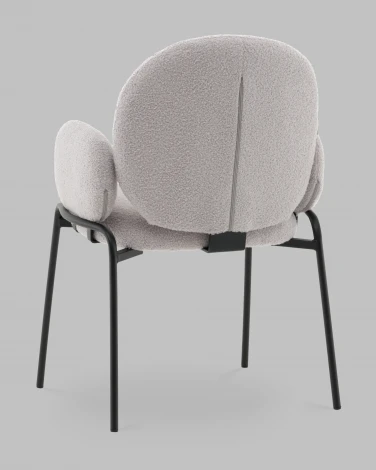 Стул с подлокотниками Моллек букле светло-серый Stool Group арт.УТ000041635