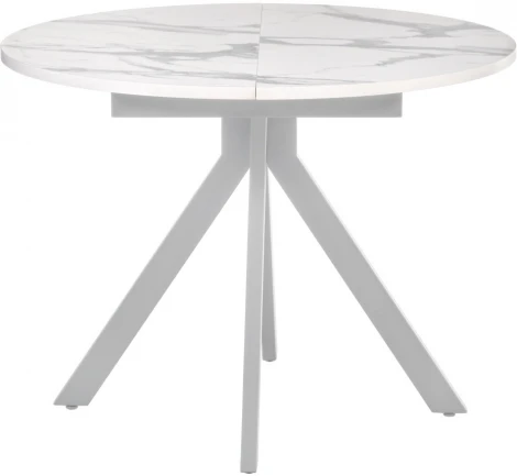Стол Rudolf круглый раскладной 100-130x100x75см, белый мрамор, белый Bradex Home арт.RF 0523