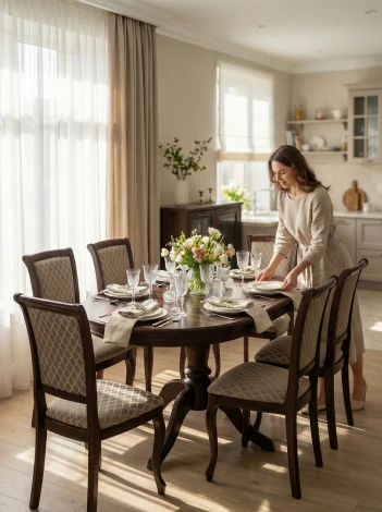 Стол обеденный Маре темный орех 110/150*75 Mebelik 009917