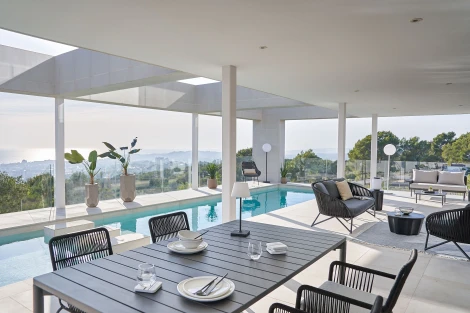 Диван уличный La Forma (ex Julia Grup) Branzie (Черный/ Веревка,Пена,Сталь)