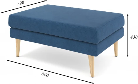 Банкетка Arsko Корс 1 синий велюр