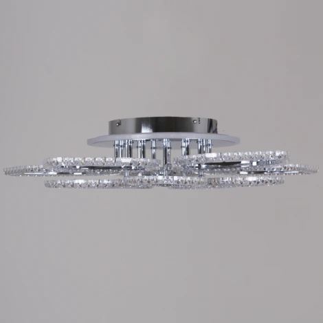 Потолочная люстра светодиодная на штанге с пультом с регулировкой цветовой температуры, яркости и ночным режимом Reluce 09865-0.3-5+5A CR (RGB)