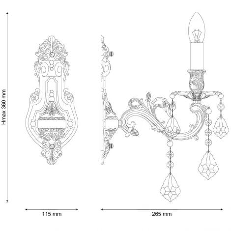 Бра Lucia Tucci Barletta W122.1 cream white (220V, подвески, подсвечник, свеча)