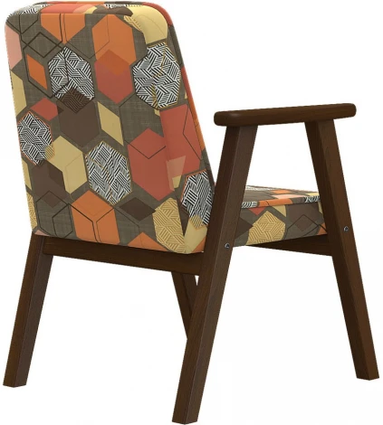 Кресло Ретро ткань геометрия коричневый, каркас орех от фабрики Mebelik