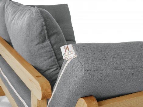 Кушетка Arsko Сламбер BOX сосна серая рогожка