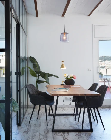 Обеденный стул La Forma (ex Julia Grup) Amira (Серый/ Пена,Фанера,Сталь)