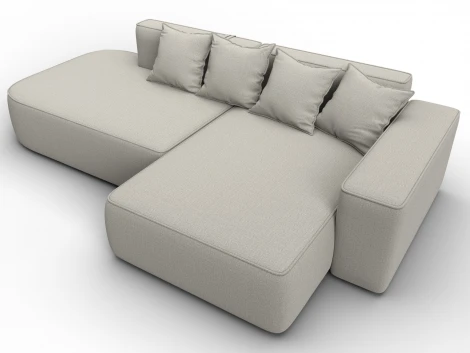 Диван угловой Лига-065 угол правый (ДСП/Пластик/Рогожка/Бежевый) Лига Диванов 129797