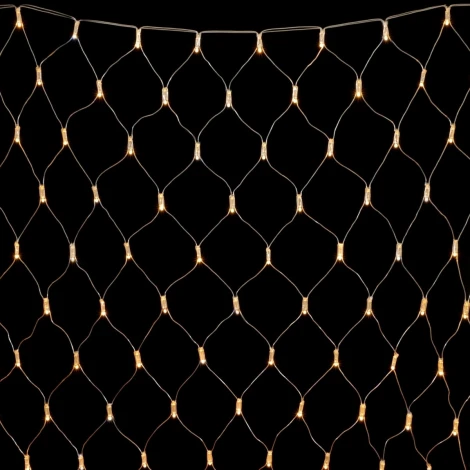 Светодиодная Сеть с Колпачком 2 x 2 м Тепло-Белая 220В, 256 LED, Провод Прозрачный ПВХ, IP65